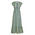 Ble Φορεμα Μακρυ με Κοντο Μανικι σε Καφε/πρασινο Χρωμα με Χρυσες Λεπτομερειες one Size (100% Crepe).