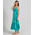 Ble Φορεμα Κρουαζe Αμανικο σε Πρασινο Χρωμα με Χρυσα/λευκα Σχεδια ονε Size (100% Cotton)