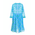 Ble Φορεμα me 3/4 Maniki Πρασινο/μπλε με Σχεδια ονε Size (100% Cotton)