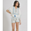 Ble Ολοσωμη Φορμα Κοντη σε Λευκο Χρωμα με Κεντηματα one Size (100% Rayon)