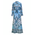 Ble Πουκαμισα Μακρια με Ζωνη Λευκο Μπλε με Σχεδια one Size ( 100%linen)