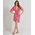 Ble Φορεμα Konto με Ανοιγμα στη Πλατη σε ροζ-Φουξ one Size (100% Crepe)