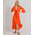 Ble Φορεμα σε Πορτοκαλι Χρωμα με Ανοιγμα one Size (100% Crepe)