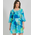 Ble Φορεμα/καφτανι Τυρκουαζ με Κοραλια και Χαντρες m/l ( 100% Cotton)