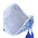 Ble Τσαντακι Υφασματινο Λευκο Μπλε με Σχεδια (50%cotton 50% Polyester)
