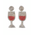 Ble s/2 Σκουλαρικια σε Ασημι/κοκκινο Χρωμα ''κρασι'' με Χαντρες