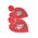 Ble s/2 Σκουλαρικια σε Κοκκινο Χρωμα ''καρδιεσ'' με Χαντρες