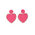 Ble s/2 Σκουλαρικια σε ροζ Χρωμα ''καρδιεσ'' με Χαντρες