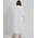 Ble Φορεμα με Κοντο Μανικι σε Λευκο Χρωμα one Size (100% Linen)