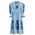 Ble Φορεμα/καφτανι Μακρυ σε Γαλαζιο Χρωμα με Μπλε/μαυρα Κεντηματα one Size (100% Cotton)