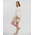 Ble Φορεμα Konto me Μακρυ Maniki σε Λευκο Χρωμα με Lurex one Size(100% Viscose)