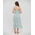 Ble Φορεμα Μακρυ Αμανικο με Κορδονια σε Γαλαζιο/λευκο Χρωμα με Lurex one Size(100% Viscose)