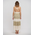 Ble Φορεμα Μακρυ Αμανικο Μπεζ με Κιπουρ και Μαυρες Λεπτομερειες one Size (100% Cotton Flex)