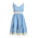 Ble Φορεμα Κοντο Αμανικο Γαλαζιο με Κιπουρ Λεπτομερειες one Size (100% Cotton Flex)