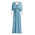 Ble Φορεμα Μακρυ με 3/4 Μανικι Γαλαζιο με Χρυσα Κορδονια one Size (100% Rayon)