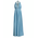 Ble Φορεμα Μακρυ Εξωπλατο Γαλαζιο με Χρυσα Κορδονια one Size (100% Rayon)