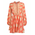 Ble Φορεμα Κοντο Μακρυμανικο Πορτοκαλι με Φυλλα και Χρυσες Λεπτομερειες one Size(100% Crepe)