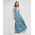 Ble Φορεμα Μακρυ Εξωπλατο Μπλε ''ζεβρε'' με Ασημι/χρυσες Λεπτομερειες one Size(100% Crepe)