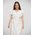 Ble Φορεμα Μακρυ Αμανικο Κiπουρ σε Λευκο Χρωμα με Ζωνακι ι  και Βολαν one Size(100% Cotton)