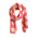 Ble Φουλαρι σε ροζ Χρωμα με Χρυσα Σχεδια και Φυλλα 180x60 (100% Crepe)