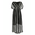 Ble Φορεμα Μακρυ με 3/4 Μανικι σε Μαυρο Χρωμα με Ασπρομαυρες Λεπτομερειες one Size (100% Cotton)