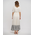 Ble Φορεμα Μακρυ με 3/4 Μανικι σε Λευκο Χρωμα με Ασπρομαυρες Λεπτομερειες one Size (100% Cotton)
