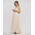 Ble Φορεμα Μακρυ Αμανικο σε Μπεζ Χρωμα με Κεντητες Λεπτομερειες one Size (100% Cotton)