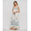 Ble Φορεμα Μακρυ Αμανικο σε Λευκο Χρωμα με Χρυσεσ/μπλε Λεπτομερειες one Size (100% Cotton)