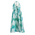 Ble Φορεμα Μακρυ Εξωπλατο Λευκο με Πρασινα Κοραλια one Size (100% Cotton)