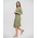 Ble Φορεμα Κοντο με Μακρυ Μανικι σε Πρασινο Χρωμα με Σχεδια m/l (28%silk / 72%crepe)