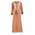 Ble Καφτανι/φορεμα Μακρυ με Ζωνη σε Μπεζ/πορτοκαλι Χρωμα με Σχεδια m/l (28%silk / 72%crepe)