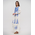 Ble Φορεμα Μακρy me Μακρυ Maniki σε Λευκο Χρωμα με Μπλε Κεντηματα one Size (100% Cotton)