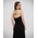 Ble Φορεμα Μακρυ Αμανικο Μαυρο με Χρυσες Χαντρες one Size (Polygeorget)