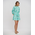 Ble Φορεμα Κοντο με Μακρυ Μανικι σε Πρασινο Χρωμα one Size(100% Cotton)