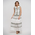 Ble Φορεμα Μακρυ Αμανικο Λευκο με Χακι Κεντηματα one Size (100% Cotton)