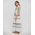 Ble Φορεμα Μακρυ Αμανικο Λευκο με Χακι Κεντηματα one Size (100% Cotton)
