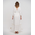 Ble Φορεμα Μακρυ με 3/4 Μανικιι Λευκο με Μπεζ Κεντηματα one Size (100% Cotton)