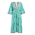 Ble Φορεμα Μακρυ με 3/4 Μανικι Πρασινο/λευκο/μαυρο one Size (100% Cotton)