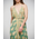 Ble Φορεμα Μακρυ Εξωπλατo Πρασινο/καφε με Φυλλα και Χρυσες Λεπτομερειες one Size(100% Crepe)