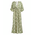 Ble Φορεμα Μακρυ me 3/4 Maniki Εκρου/πρασινο με Χρυσες Λεπτομερειες one Size(100% Crepe)
