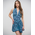 Ble Φορεμα Κοντο Πολυμορφικο Μπλε με Σχεδια one Size(100% Crepe)