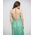 Ble Φορεμα Μακρυ Αμανικο Τυρκουαζ με Χρυσες Λεπτομερειες one Size (100%crepe)