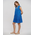 Ble Φορεμα Κοντο Αμανικο Μπλε με Κουμπια one Size (100% Cotton)