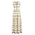 Ble Φορεμα Μακρυ Amaniko Εκρου με Χρυσα/μαυρα Κεντηματα one Size (100% Cotton)