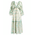 Ble Φορεμα Μακρυ με 3/4 Μανικι Εκρου με Χρυσεσ/μπλε Λεπτομερειες one Size (100% Rayon)