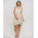Ble Φορεμα Μακρυ Αμανικο Εκρου με Χρυσες Λεπτομερειες one Size (100% Rayon)