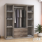 Ντουλάπα Ρούχων Τετράφυλλη Olympus Pakoworld Χρώμα Castillo-Toro 159x57x183εκ