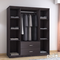 Ντουλάπα Ρούχων Τετράφυλλη Olympus Pakoworld Χρώμα Wenge 159x57x183εκ