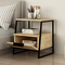 Κομοδίνο Johana Pakoworld Μαύρο-oak 45x40x50εκ
