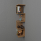 Ραφιέρα Τοίχου Zigzag Pakoworld oak Μελαμίνης 25x25x109εκ